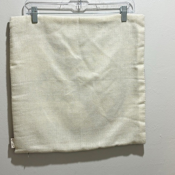 FJTZ Burlap Pillow Cover HOME IS WHEREVER YOU DROP YOUR ANCHOR Ivory Blue 17X17 - Picture 2 of 4